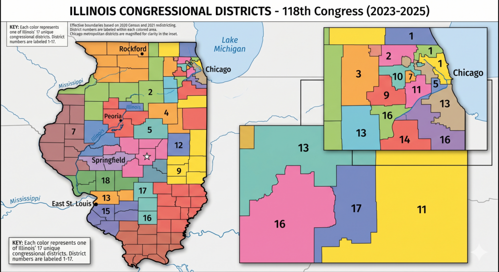 Illinois District Maps - gerrymandering